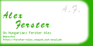 alex ferster business card